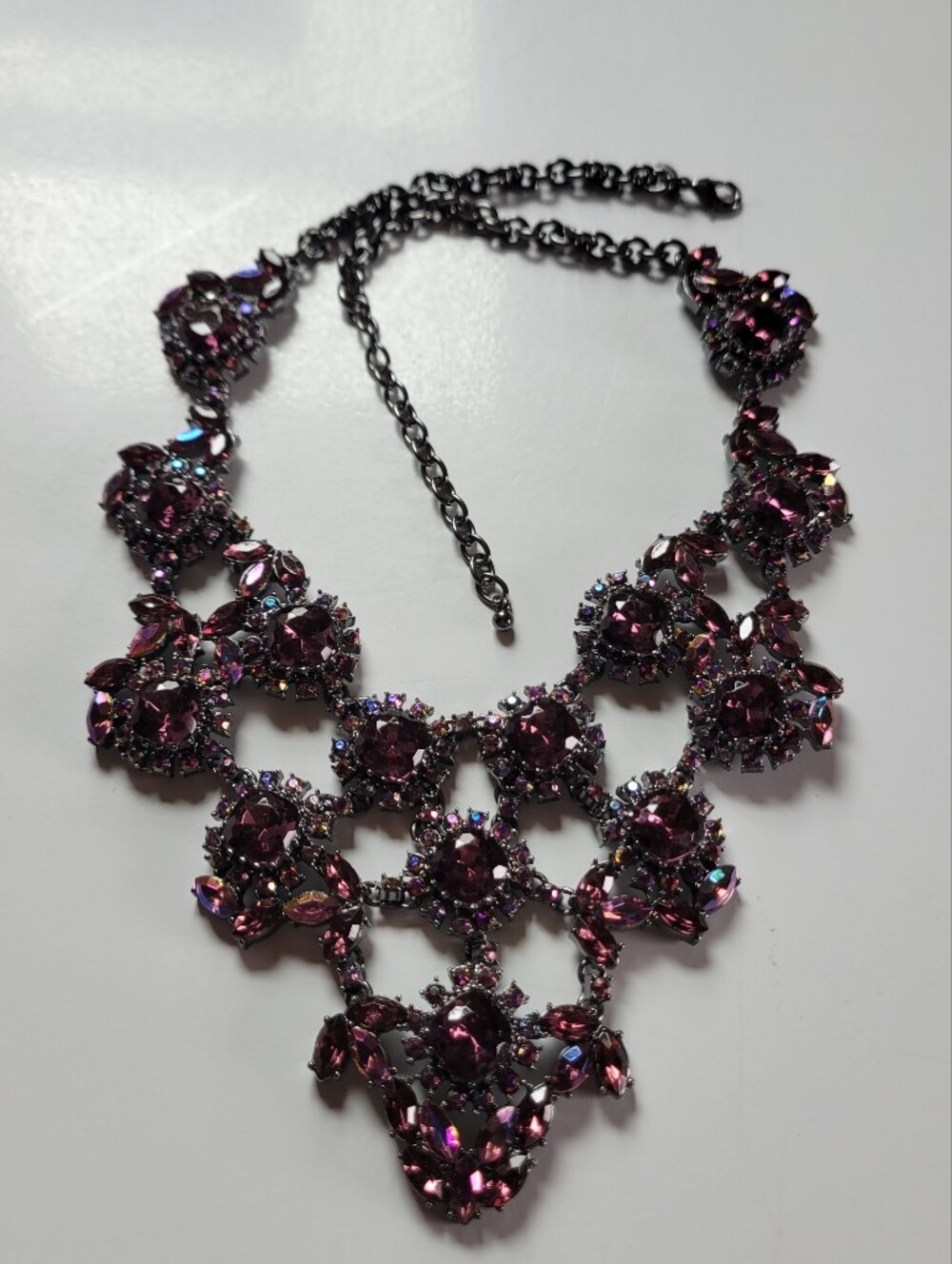 Joan Rivers Dark Purple Crystal Bib Necklace